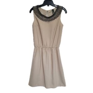 Johann Earl Peach Round Neck Semi Sheer Sleeveless Dress Size S